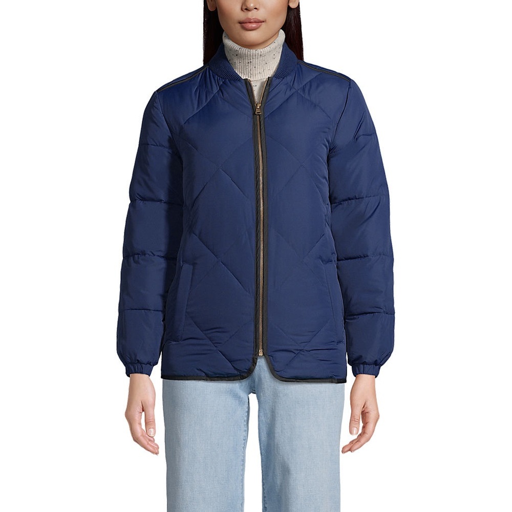 Lands’ End Insulated Quilted Primaloft ThermoPlume Bomber Jacket